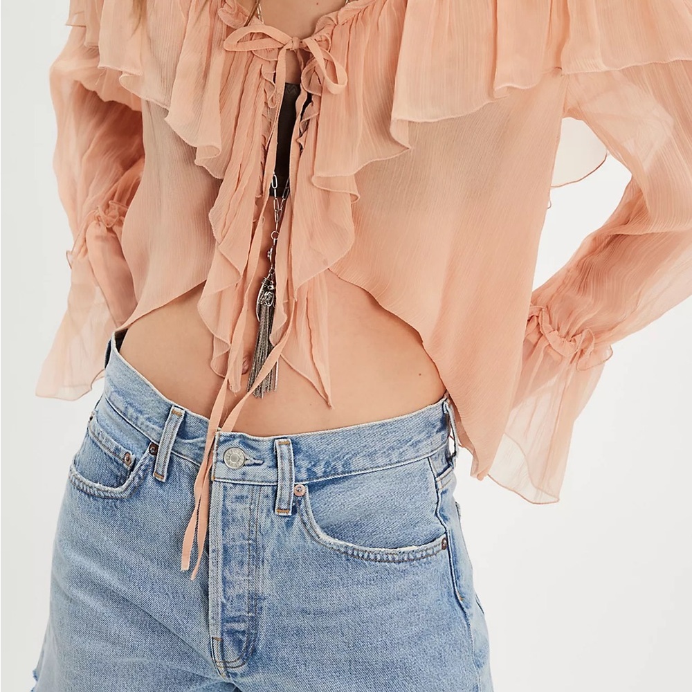 Agolde Light Blue Jean Shorts